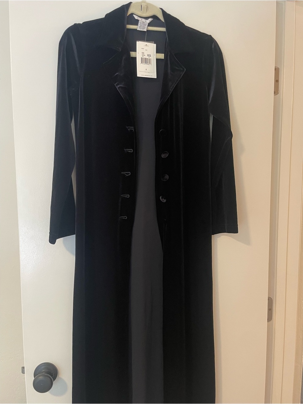 CAbi Black Velvet Long Coat